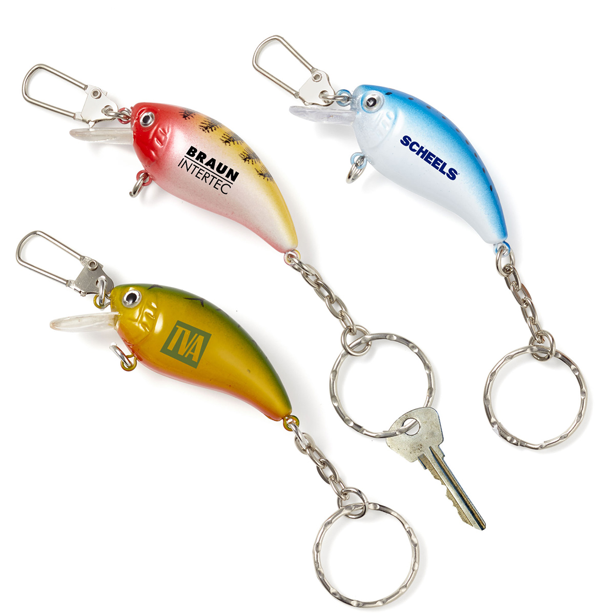 Fishing Lure Keychain with Clasp