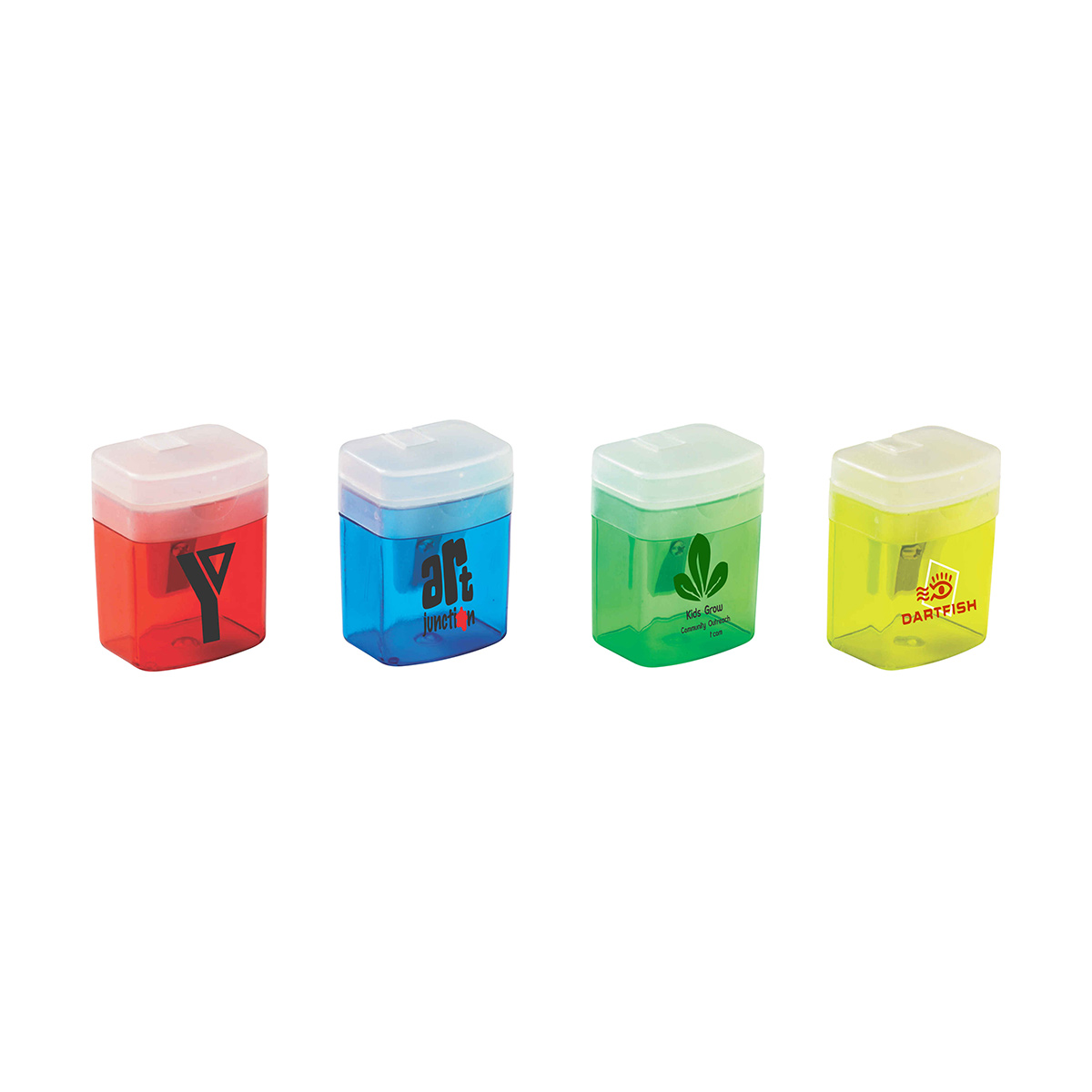 Translucent Pencil Sharpener with Flip-Top Lids