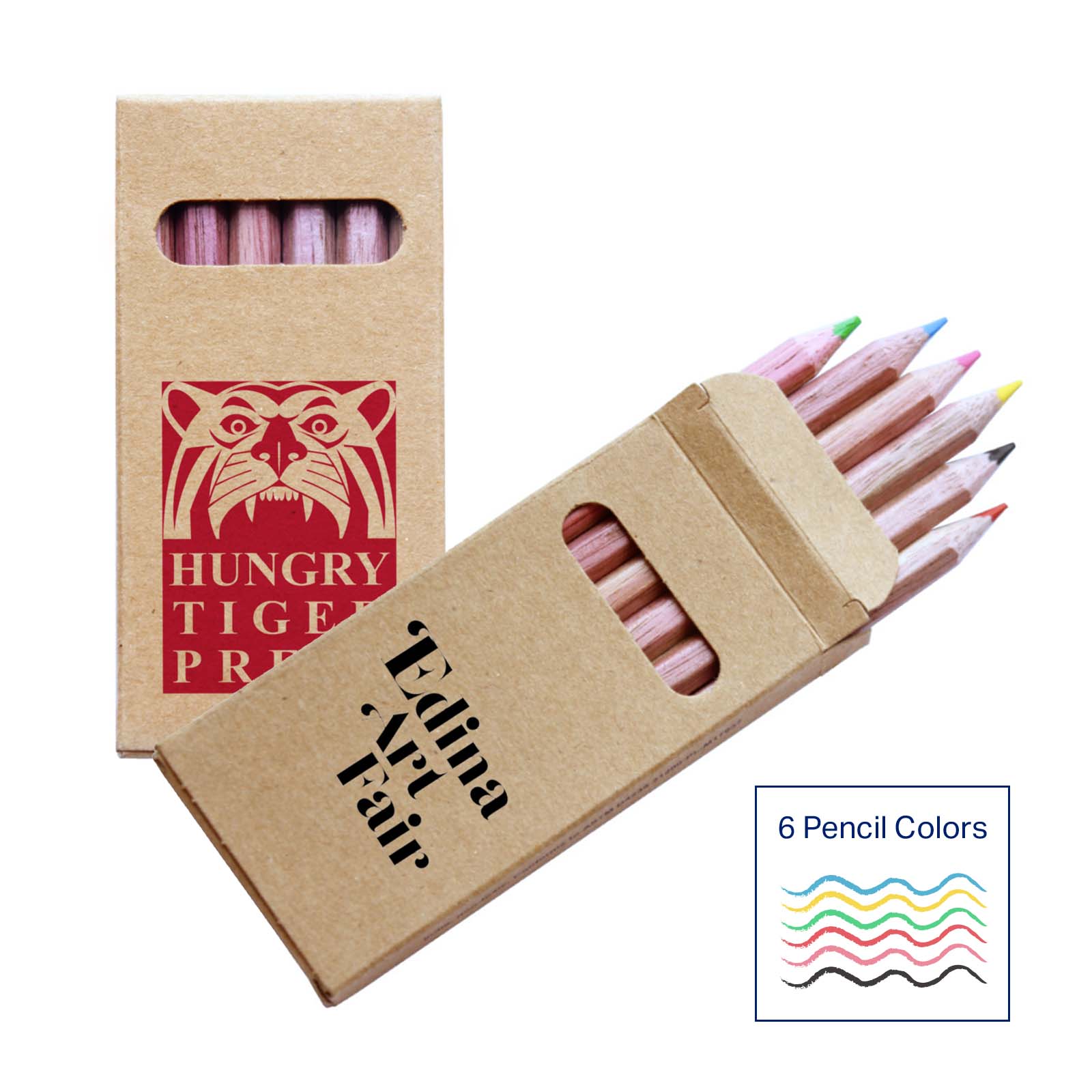 Six Color Wooden Pencil Set in Box