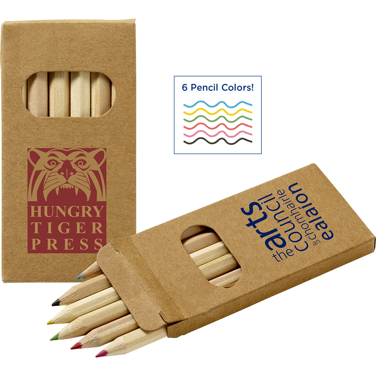 Six Color Wooden Pencil Set in Box