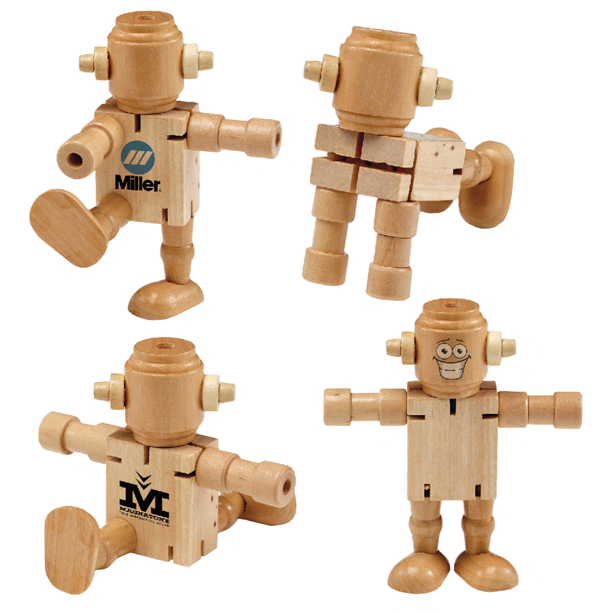 RoboDroidBot Wooden Poseable Robot