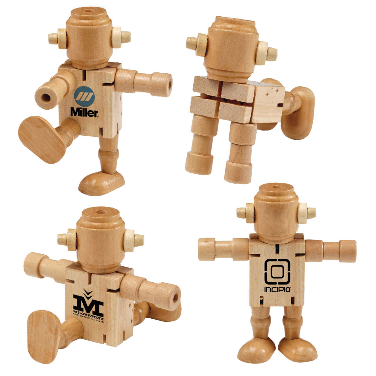 RoboDroidBot Wooden Poseable Robot