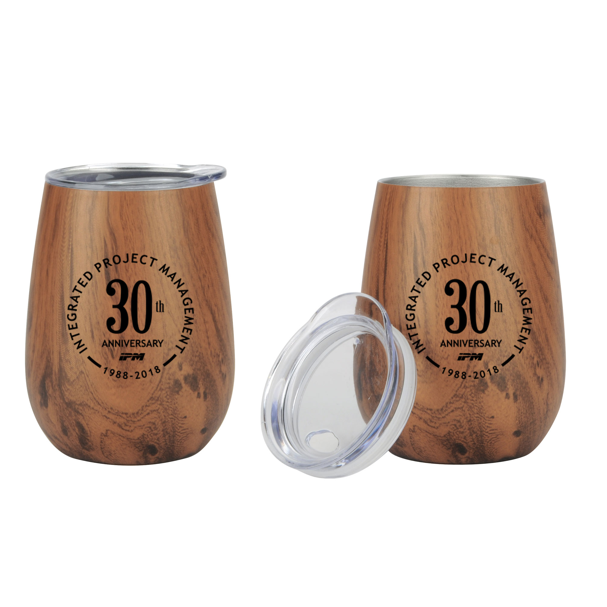 10 oz. Stainless Steel Lined Vacuum Wood Wine Tumbler 