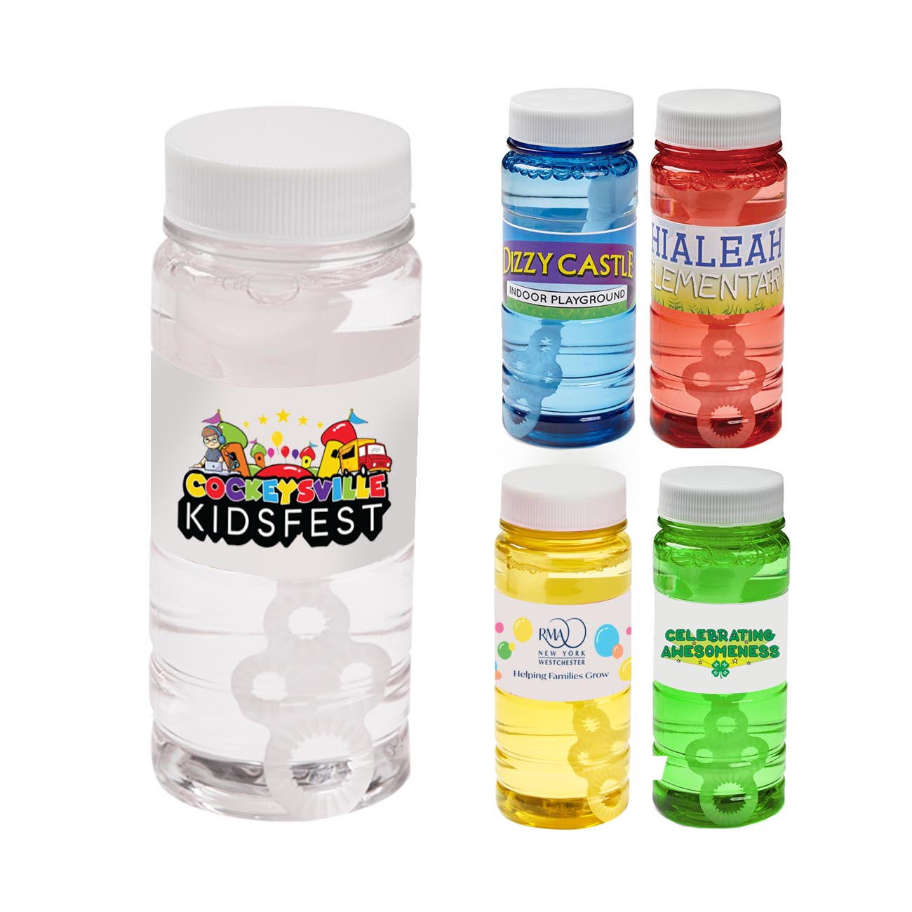Translucent 4 oz. Bubbles with Full-Color Digital Label 