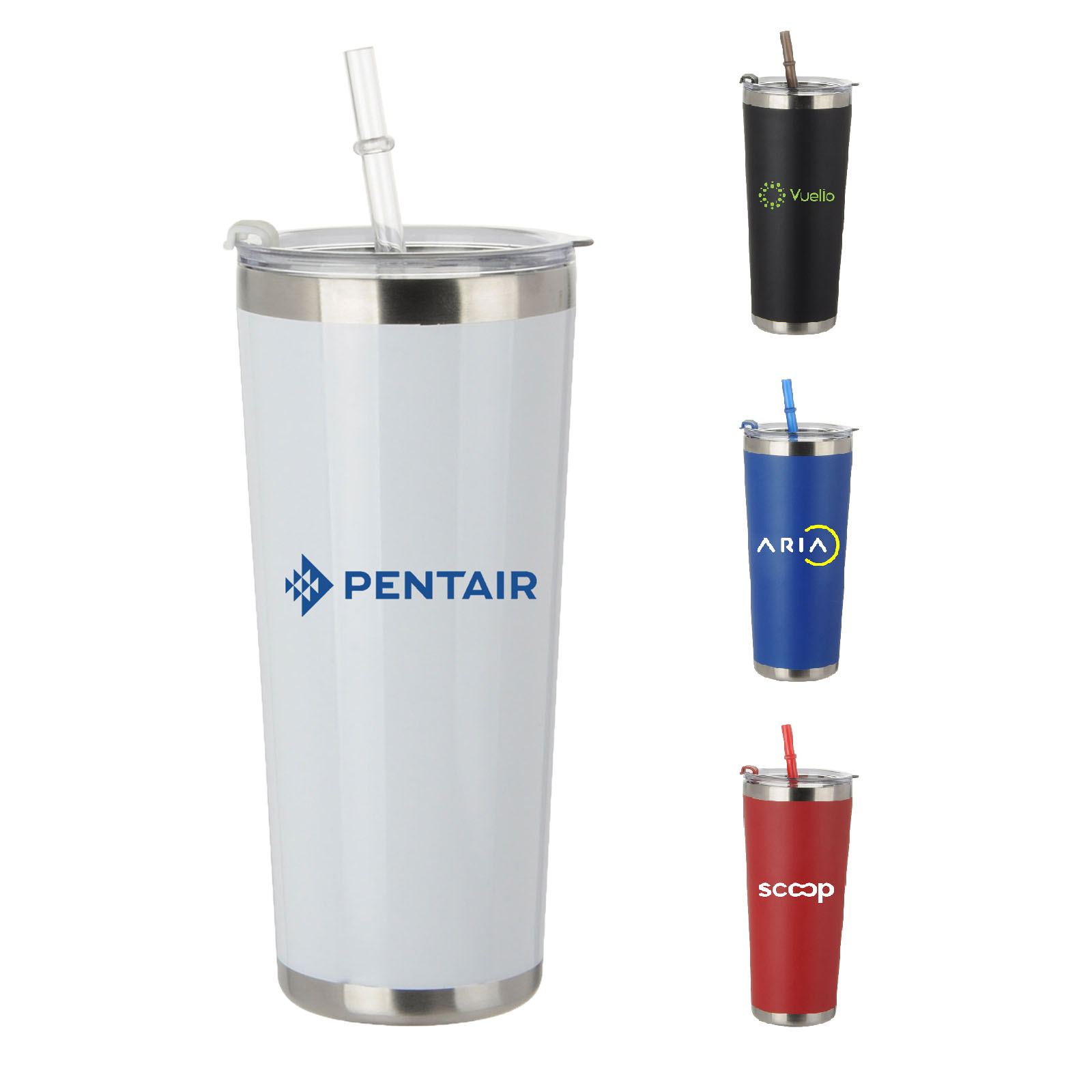 20 Oz Stainless Steel Tumbler with Straw 