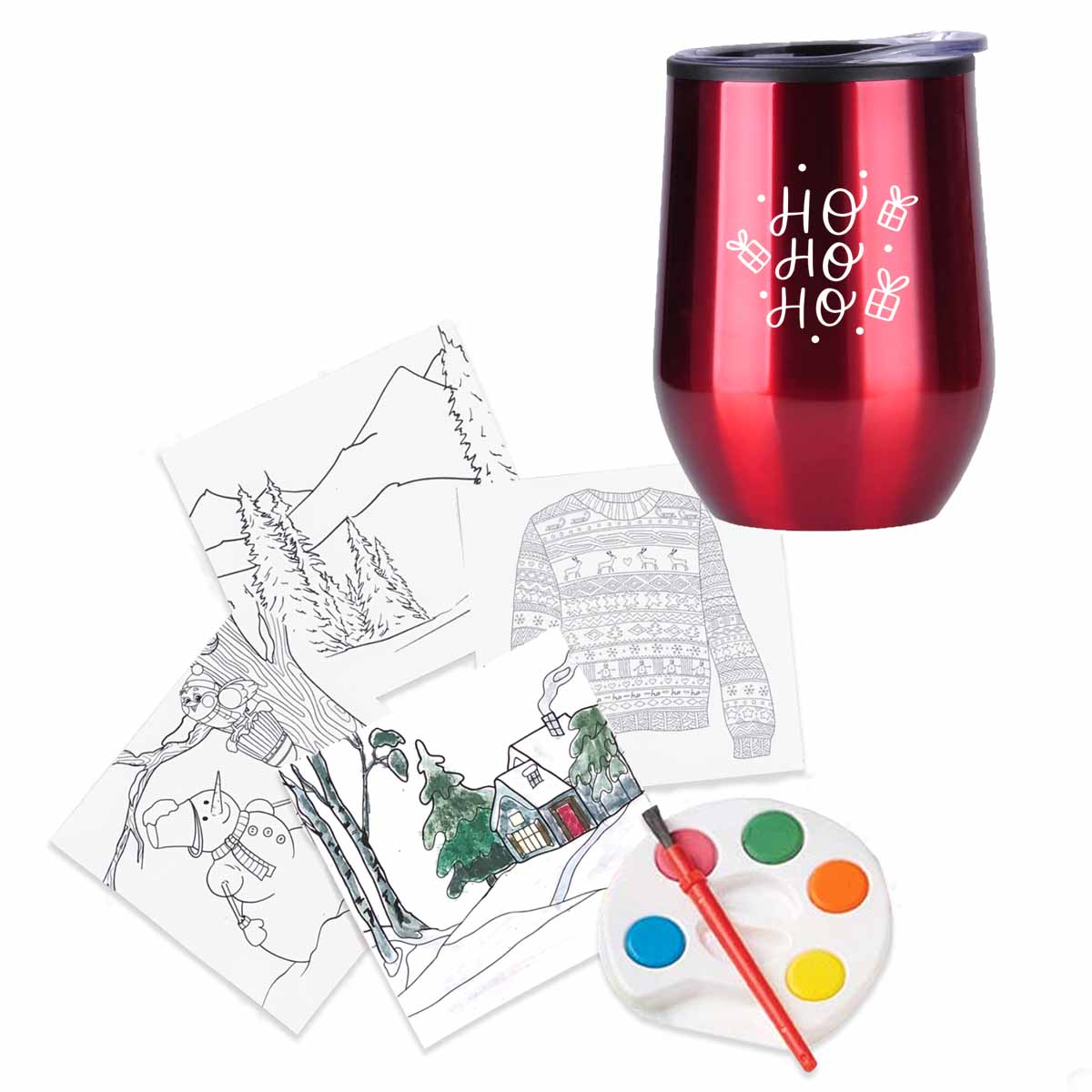 Holiday Adult Paint Set and Wine Tumbler 
