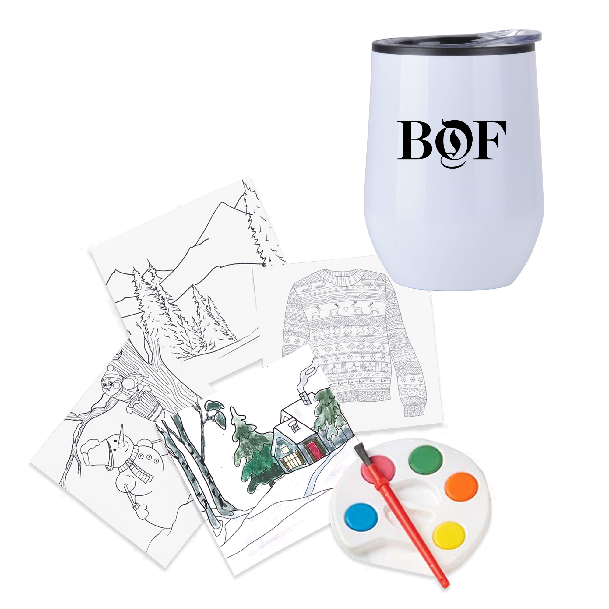 Holiday Adult Paint Set and Wine Tumbler 