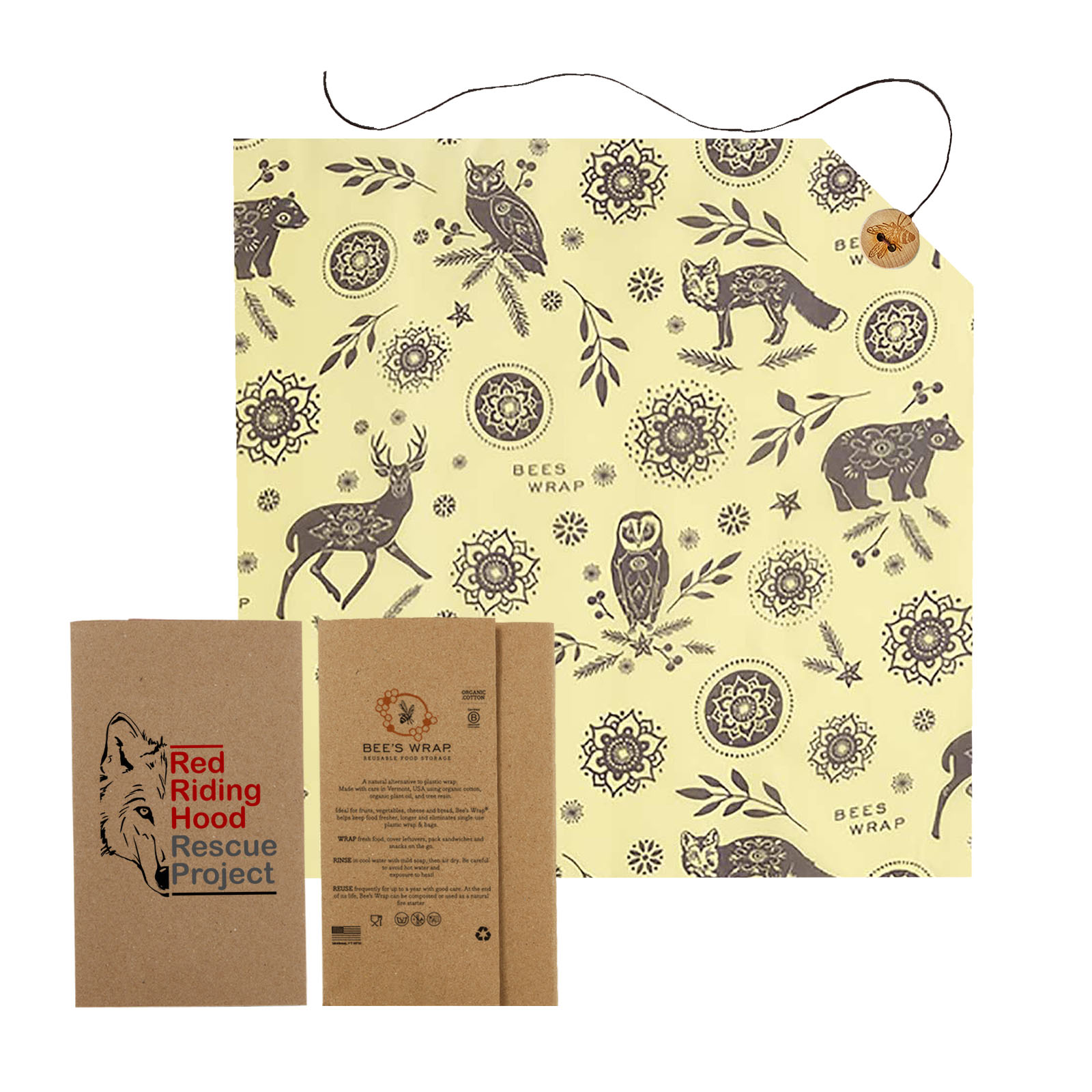 Beeswrap Large Sandwich with tie 13