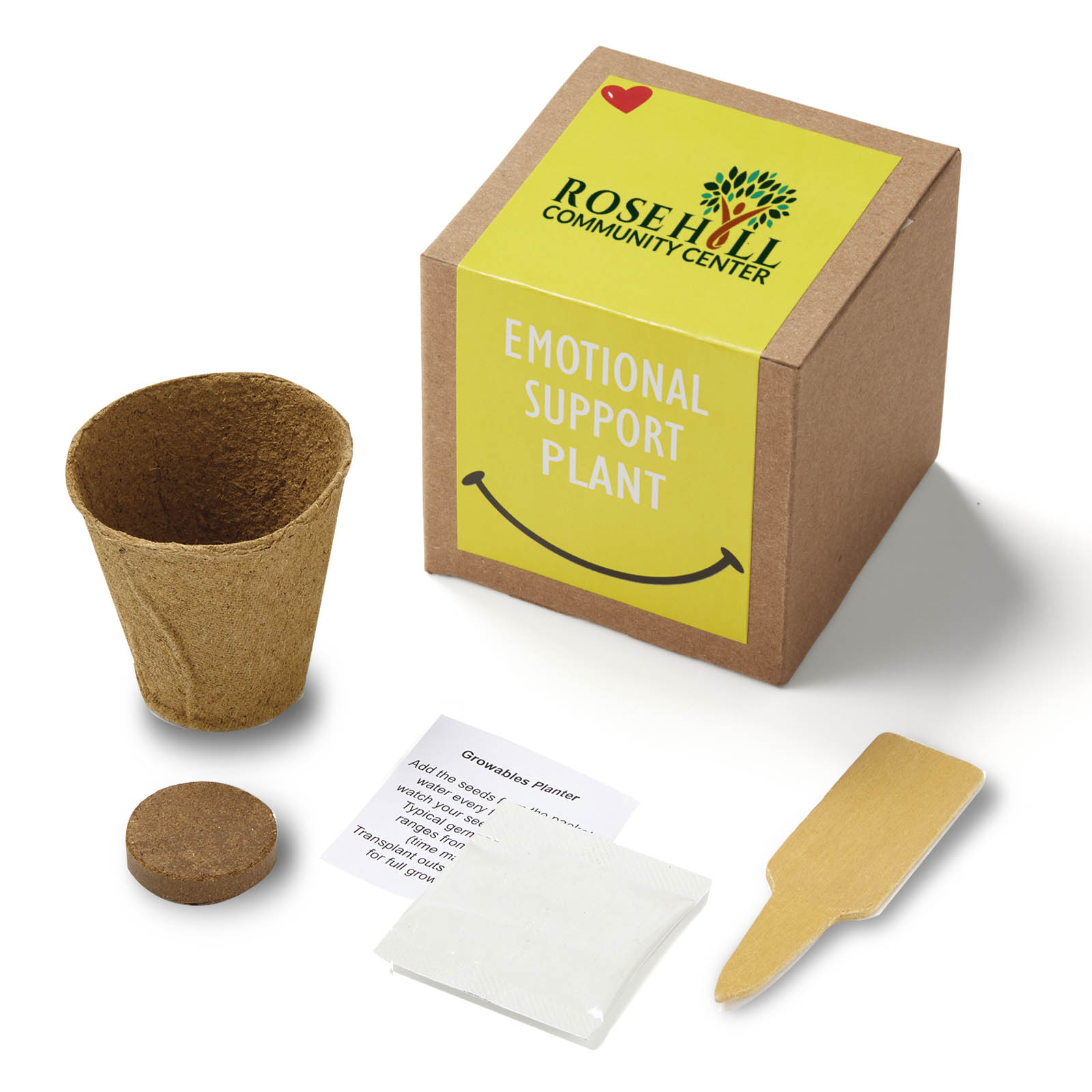 Inspirational Emotional Support Planter in Kraft Gift Box