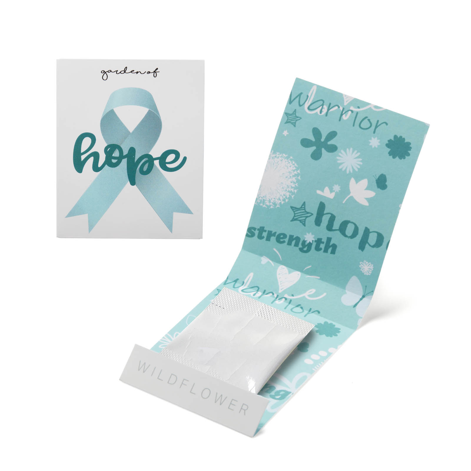 Teal Ribbon Garden of Hope Matchbook