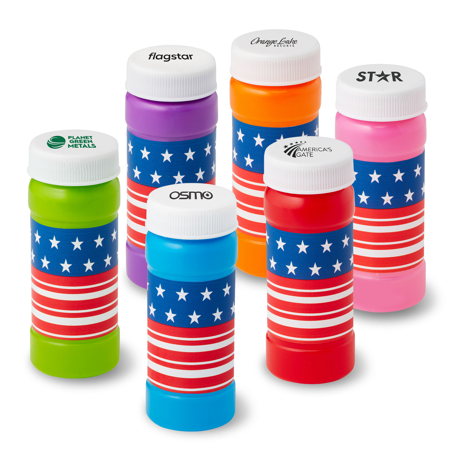 2 oz. Patriotic Bubbles Imprinted On Cap