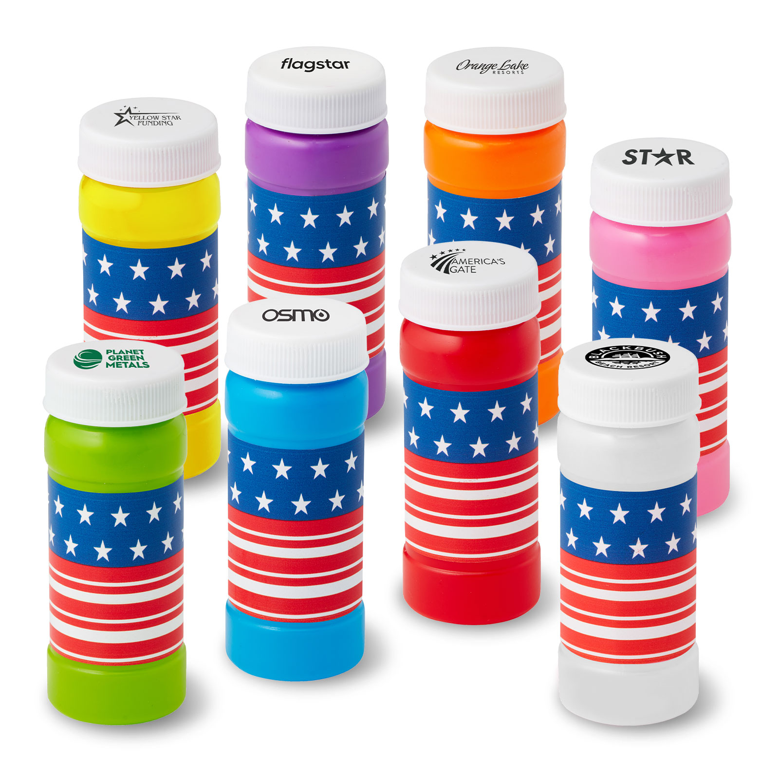 2 oz. Patriotic Bubbles Imprinted On Cap