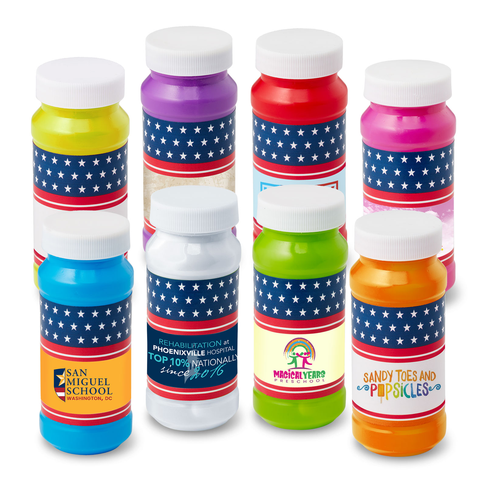 4 oz. Patriotic Bubbles with Full-Color Digital Label