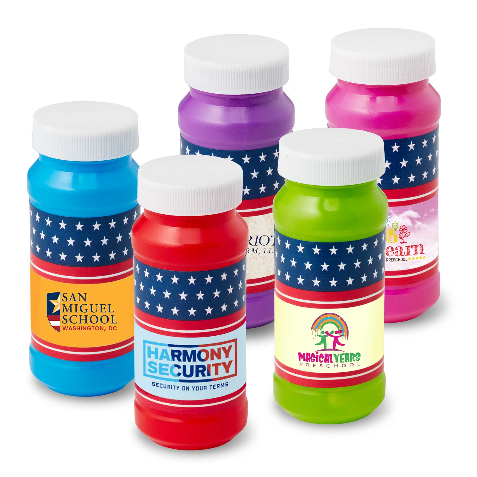 4 oz. Patriotic Bubbles with Full-Color Digital Label