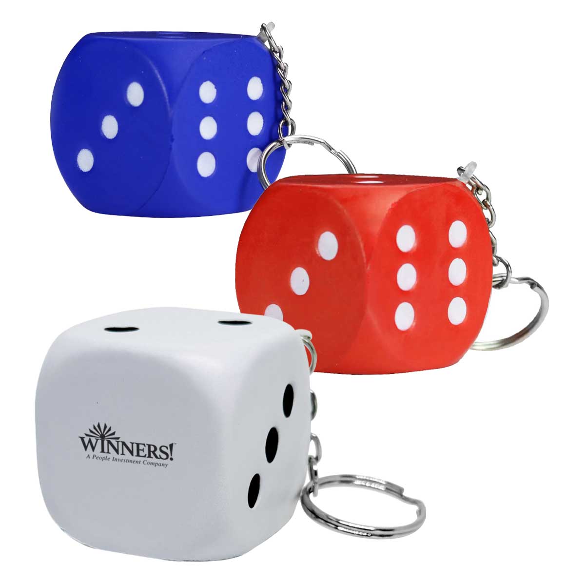 Dice Stress Reliever Keychain