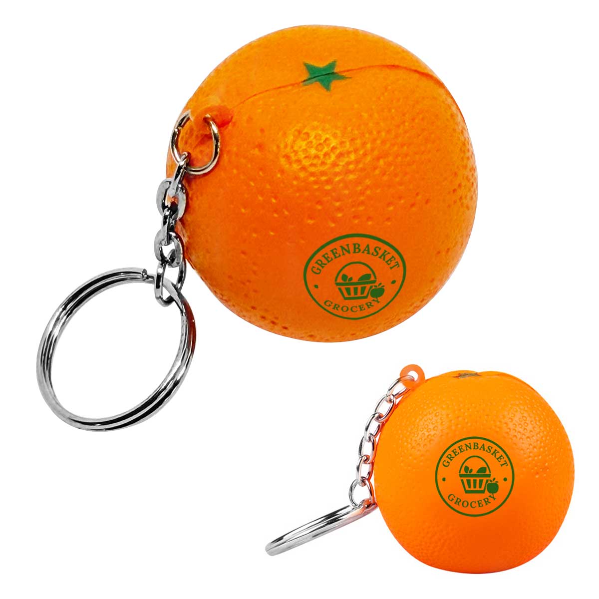 Orange Stress Reliever Keychain